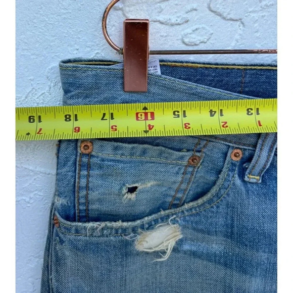 Levi Strauss 511 Mens Vintage Distressed Stretch Denim Shorts Blue Sz L - Picture 8 of 12